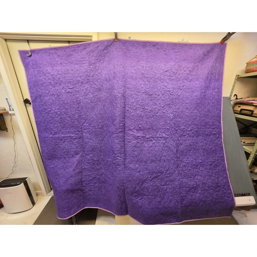 Handmade Purple bed quilt 71